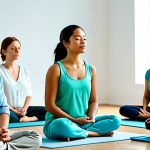 Serene Meditation Scene**

A diverse group of fully clothed individuals participating in a guided mindfulness meditation session in a bright and airy studio, safe for work, appropriate content, professional setting, perfect anatomy, natural proportions, featuring calming colors (blues, greens), soft lighting, focus on peaceful expressions, everyone in modest attire, family-friendly, high quality.

**